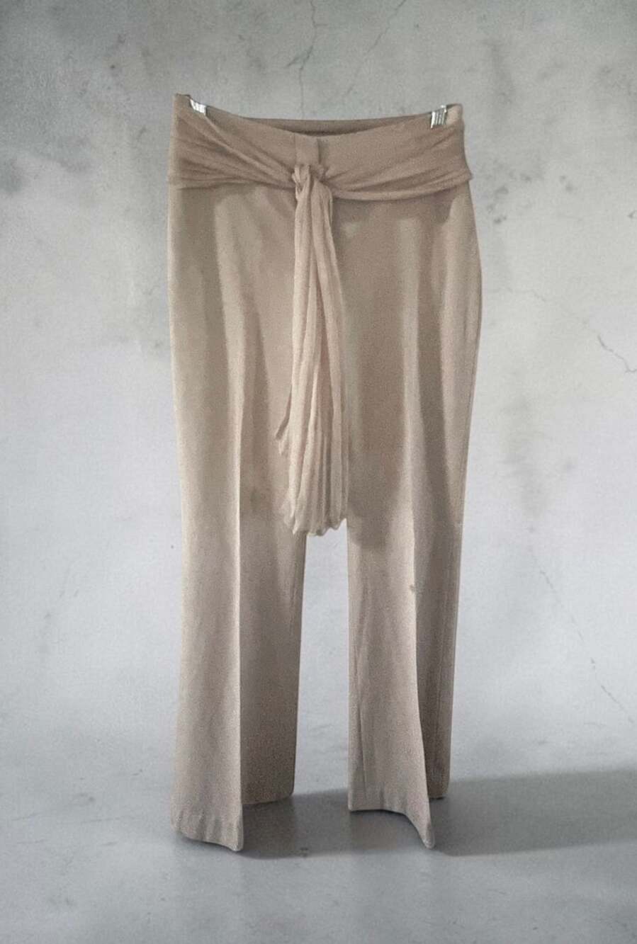 Vintage Y2K Caché Draped Waist Detail, Straight Leg Pants Size 4 Beige